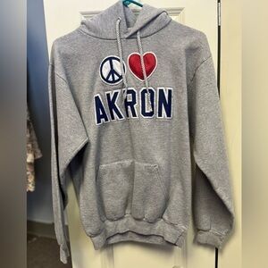 🚨CLEARANCE 0124-44 Port and Co Peace, Love, Akron Hoodie